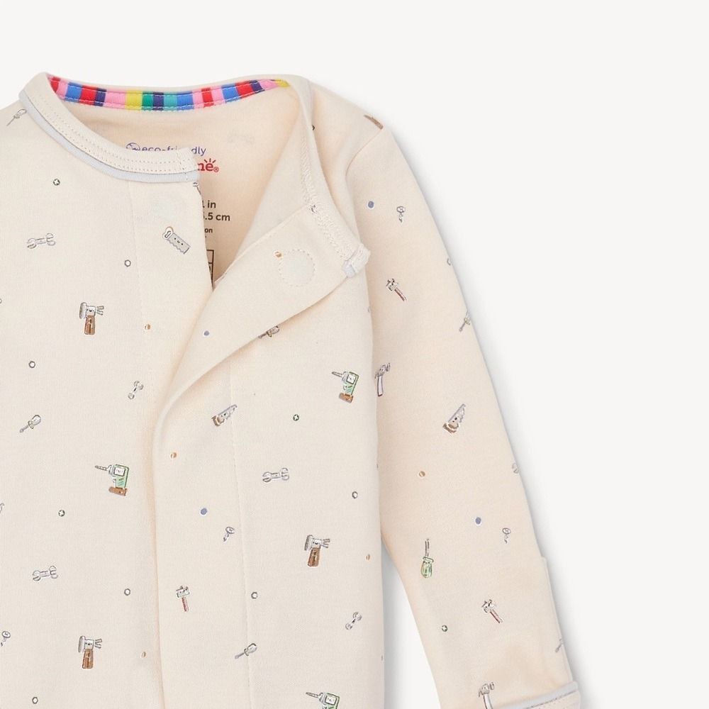 Magnetic Me 9-12 Months Magnetic Long Sleeve Footie Fix it Friends Tools Organic